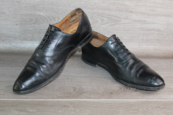 Chaussure Richelieu Cuir Noir Boston – Taille 44 - Made in England