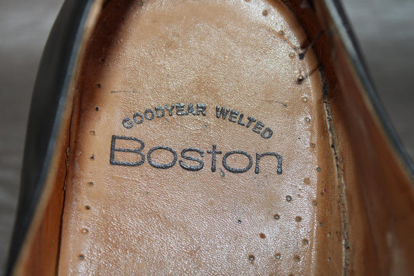 Chaussure Richelieu Cuir Noir Boston – Taille 44 - Made in England