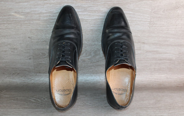 Chaussure Richelieu Cuir Noir Boston – Taille 44 - Made in England