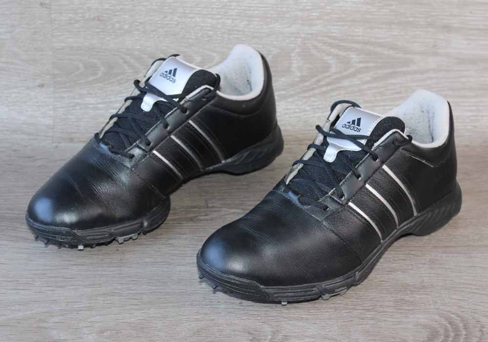 Adidas Torsion Chaussure de Golf  Cuir Noir – Taille 39,5 Mixte – Occasion Très Bon état