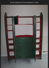 Armoire Vintage Bois Vert avec Rangement TV – 6 Tiroirs & 4 Portes – 150x210 cm