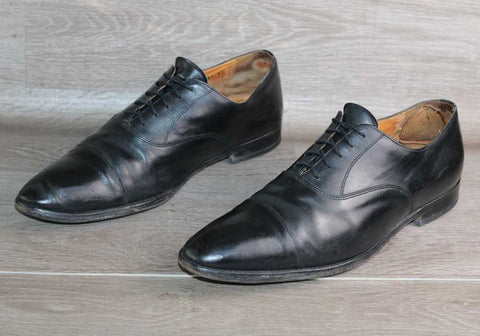 Chaussure Richelieu Cuir Noir Boston – Taille 44 - Made in England