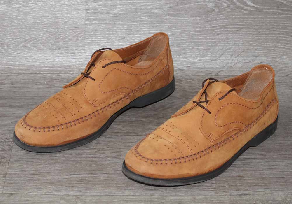 Chaussure Vintage Cuir Nubuck Souple Marron - Taille 44 – Élégance Made in Italy