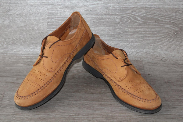 Chaussure Vintage Cuir Nubuck Souple Marron - Taille 44 – Élégance Made in Italy