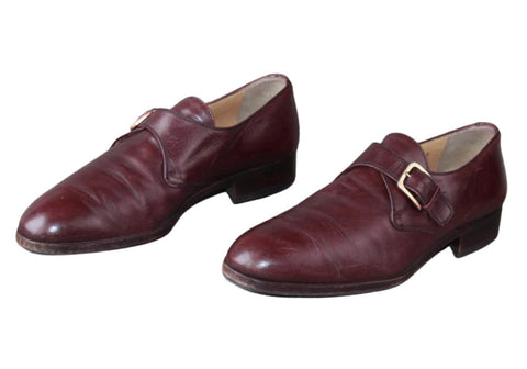 Chaussure à Boucles Cuir Bordeaux Manfield - Taille 41 – Occasion Très Bon état Made in Italy