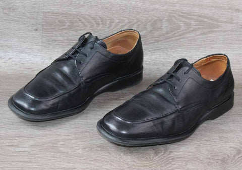 Chaussures Derby Hush Puppies en Cuir Noir - 41 EU – Élégance et Confort Haut de Gamme
