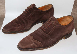 Chaussures Richelieu en Daim Marron Bowen – Taille 43 – Élégance Made in England