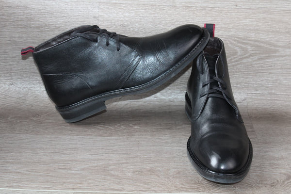 Desert Boots Cuir Noir Eram - Taille 44 EU – Élégance et Confort au Quotidien