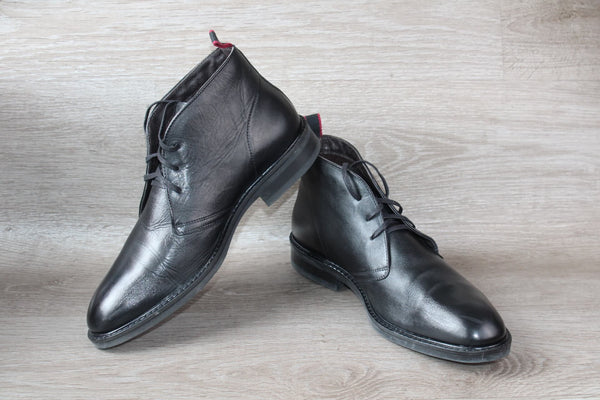 Desert Boots Cuir Noir Eram - Taille 44 EU – Élégance et Confort au Quotidien