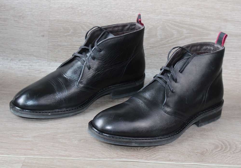 Desert Boots Cuir Noir Eram - Taille 44 EU – Élégance et Confort au Quotidien