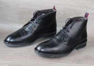Desert Boots Cuir Noir Eram - Taille 44 EU – Élégance et Confort au Quotidien