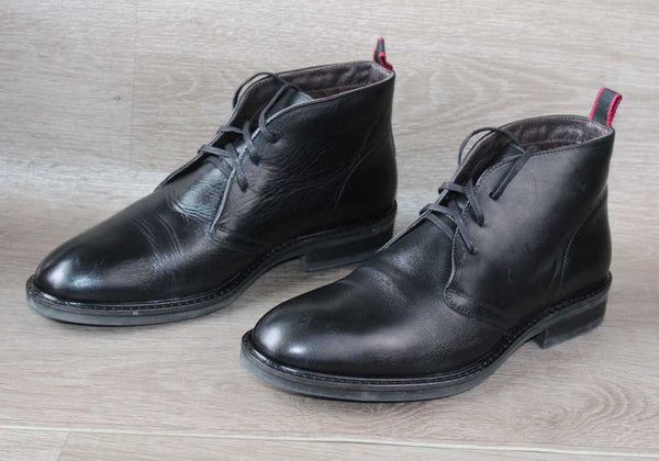 Desert Boots Cuir Noir Eram - Taille 44 EU – Élégance et Confort au Quotidien