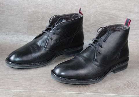 Desert Boots Cuir Noir Eram - Taille 44 EU – Élégance et Confort au Quotidien