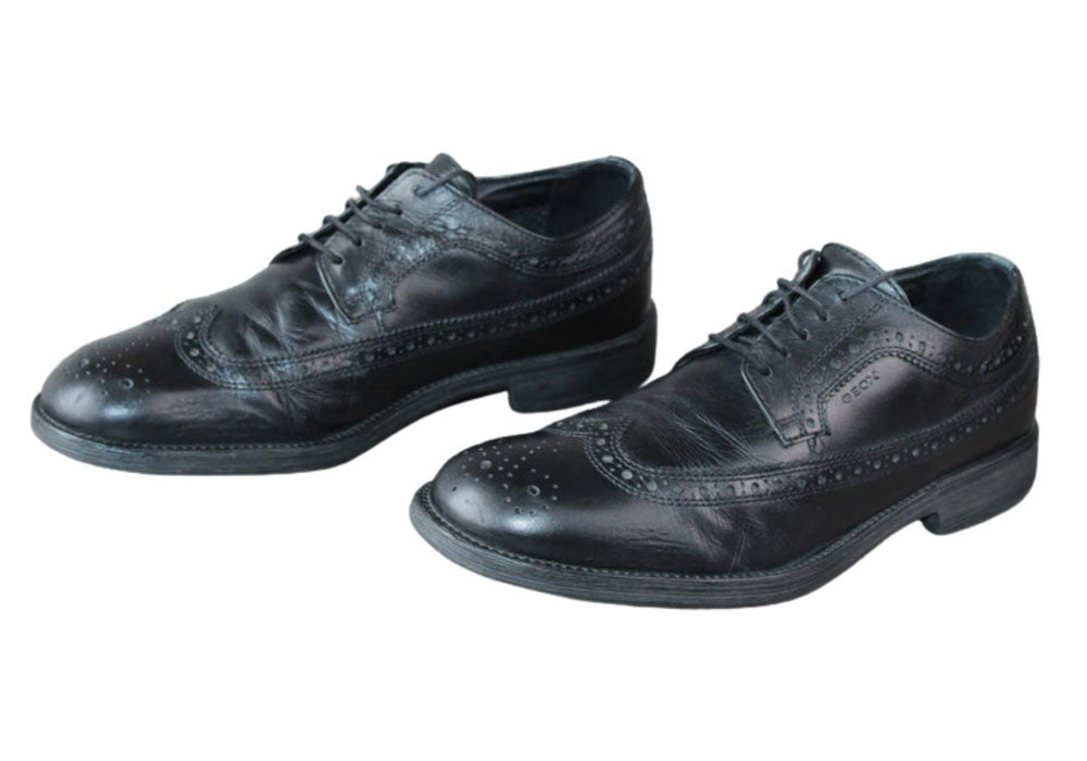Geox Respira Chaussure Derby Cuir Noir - Taille 39 – Occasion Très Bon état