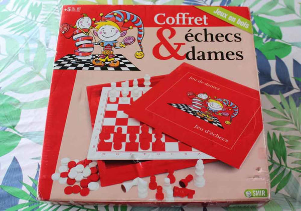 Jeu d’Échecs et Dames en Bois pour Tous les ages