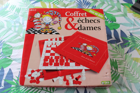 Jeu d’Échecs et Dames en Bois pour Tous les ages