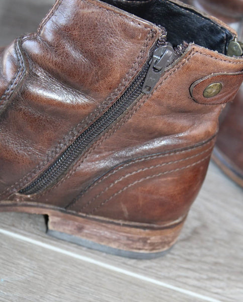 Bottines Minelli cuir marron – Taille 40 – Bon état Made in Portugal