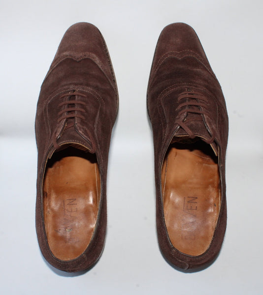 Chaussures Richelieu en Daim Marron Bowen – Taille 43 – Élégance Made in England