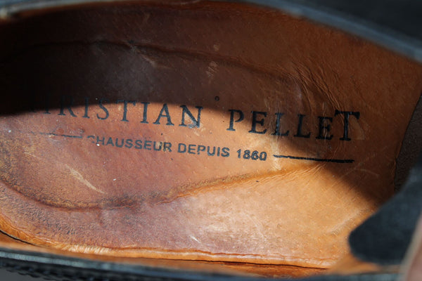Christian Pellet Chaussure Derby Cuir Noir – Taille 41 – Occasion Très Bon état Made in France
