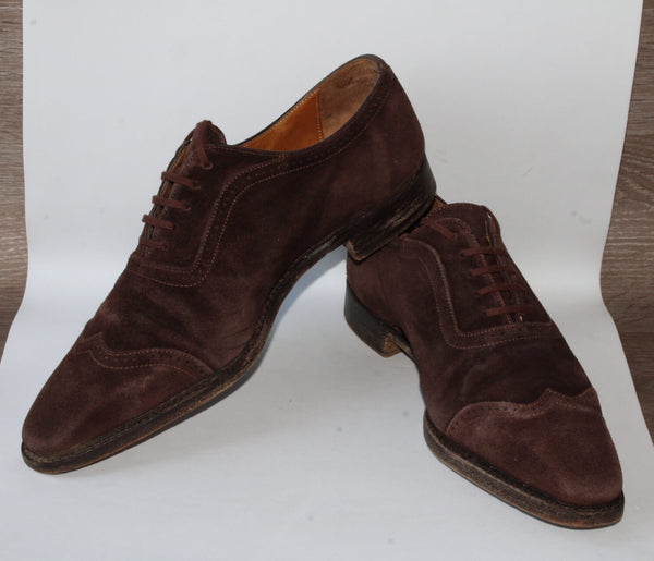 Chaussures Richelieu en Daim Marron Bowen – Taille 43 – Élégance Made in England