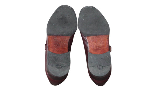 Chaussure à Boucles Cuir Bordeaux Manfield - Taille 41 – Occasion Très Bon état Made in Italy