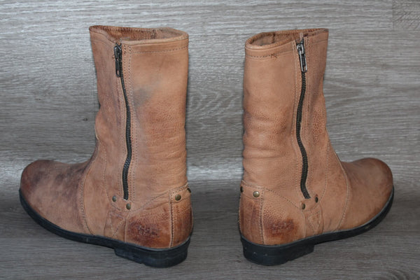 Bottes Vintage Palladium Cuir Beige – T40 Unisexe – Très Bon État