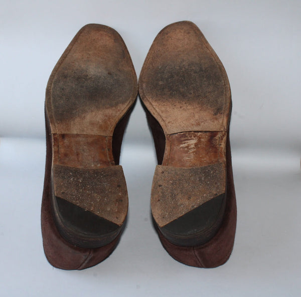 Chaussures Richelieu en Daim Marron Bowen – Taille 43 – Élégance Made in England