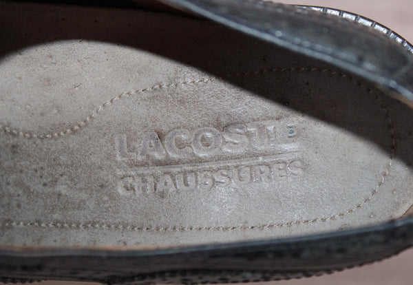 Chaussures Derby Lacoste Vintage cuir noir – Taille 42,5 Bon état