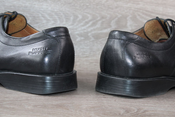 Chaussures Derby Hush Puppies en Cuir Noir - 41 EU – Élégance et Confort Haut de Gamme