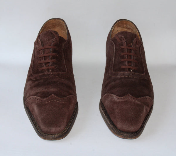 Chaussures Richelieu en Daim Marron Bowen – Taille 43 – Élégance Made in England