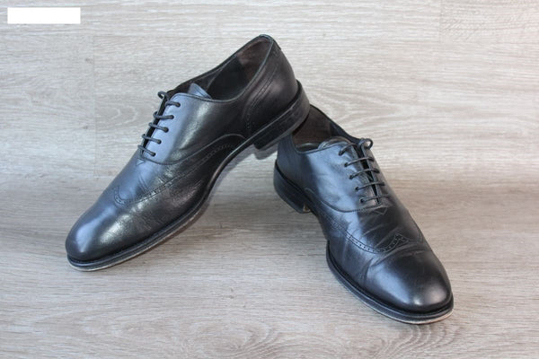 Massimo Dutti Chaussure Oxford Cuir Noir – Taille 44 – Occasion très bon état Made in Spain