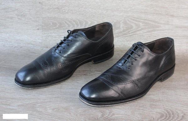 Massimo Dutti Chaussure Oxford Cuir Noir – Taille 44 – Occasion très bon état Made in Spain
