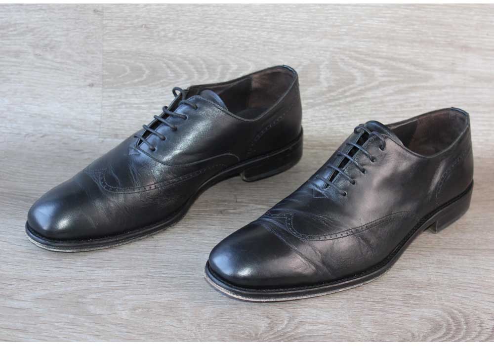 Massimo Dutti Chaussure Oxford Cuir Noir – Taille 44 – Occasion très bon état Made in Spain