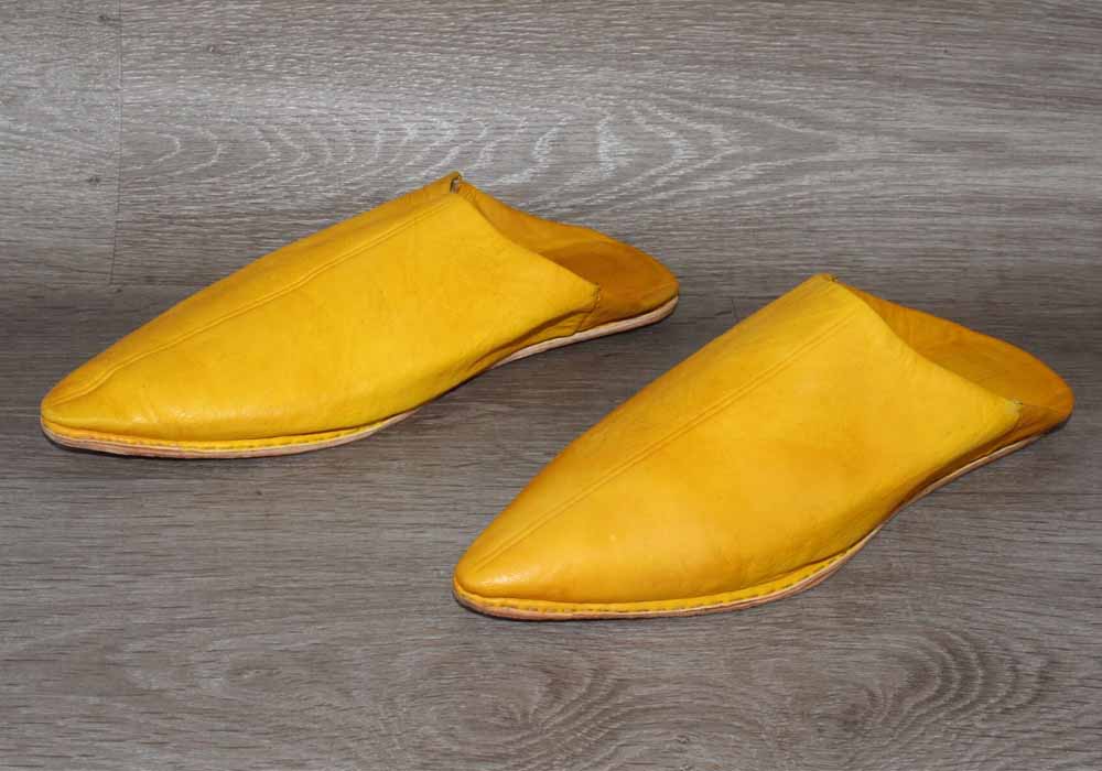 Babouche Artisanale Marocain Cuir Orange – Taille 46 – Occasion très bon état - julfripes