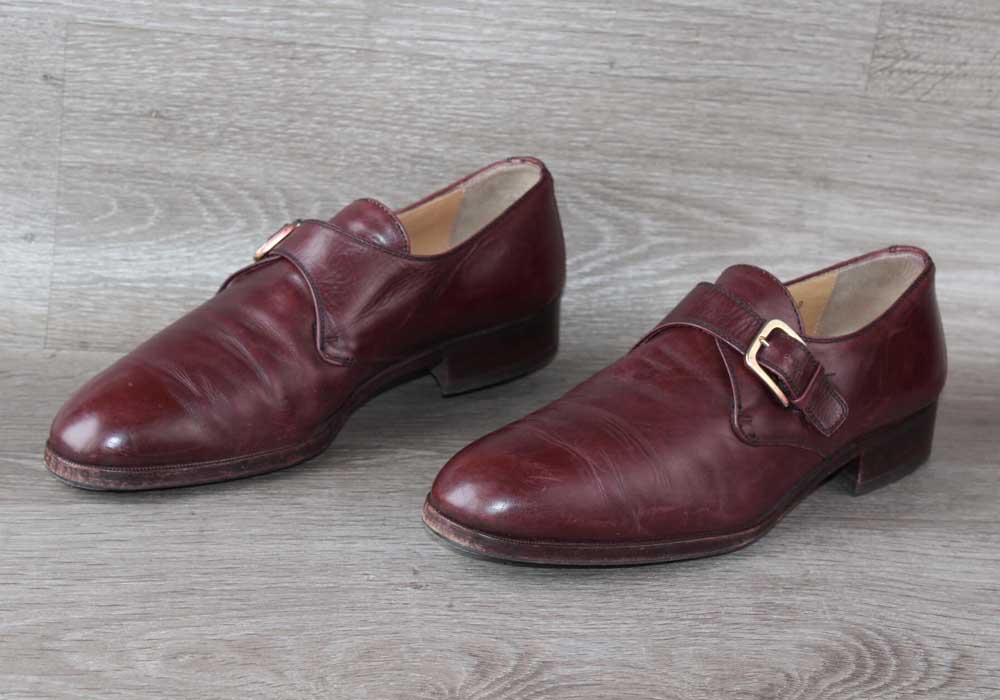 Chaussure à Boucles Cuir Bordeaux Manfield - Taille 41 – Occasion Très Bon état Made in Italy - julfripes