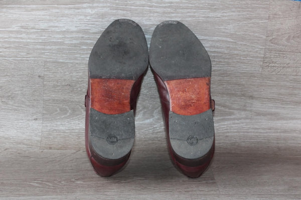 Chaussure à Boucles Cuir Bordeaux Manfield - Taille 41 – Occasion Très Bon état Made in Italy - julfripes