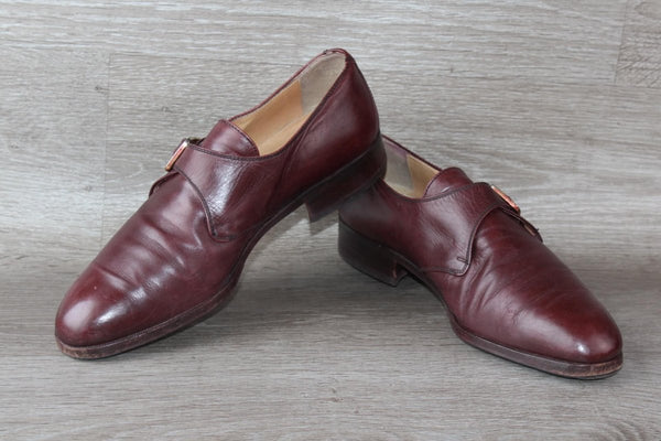 Chaussure à Boucles Cuir Bordeaux Manfield - Taille 41 – Occasion Très Bon état Made in Italy - julfripes