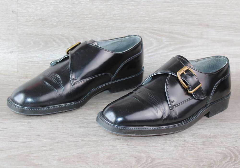 Chaussure à Boucles Vintage Cuir Noir Myrys - Taille 41 – Occasion Très Bon état Made in France - julfripes