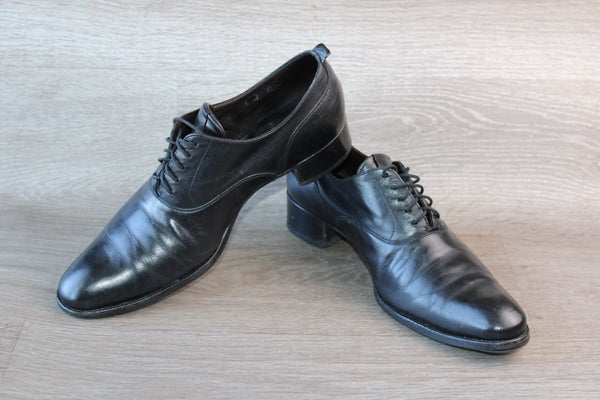 Chaussure de Luxe Cuir Noir Heschung - Taille 41,5 Eu – Occasion Bon état Made in France - julfripes