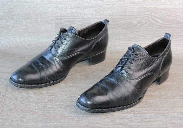 Chaussure de Luxe Cuir Noir Heschung - Taille 41,5 Eu – Occasion Bon état Made in France - julfripes