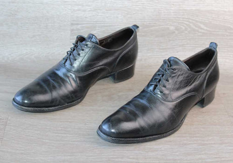 Chaussure de Luxe Cuir Noir Heschung - Taille 41,5 Eu – Occasion Bon état Made in France - julfripes