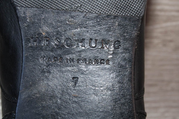 Chaussure de Luxe Cuir Noir Heschung - Taille 41,5 Eu – Occasion Bon état Made in France - julfripes