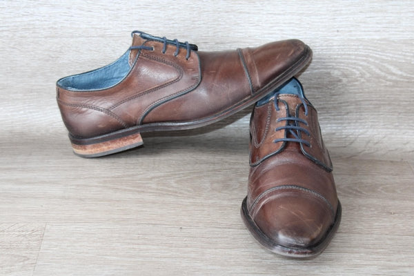 Chaussure Derby Cuir Marron San Marina – Taille 40 – Occasion très bon état Made in Portugal - julfripes