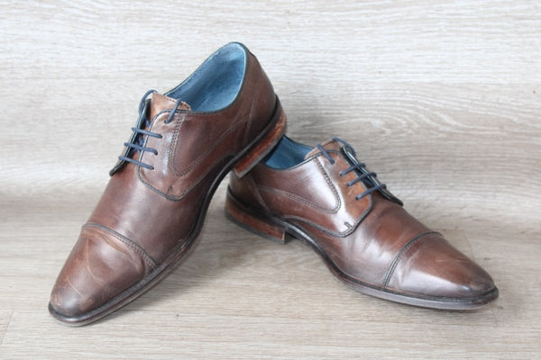 Chaussure Derby Cuir Marron San Marina – Taille 40 – Occasion très bon état Made in Portugal - julfripes