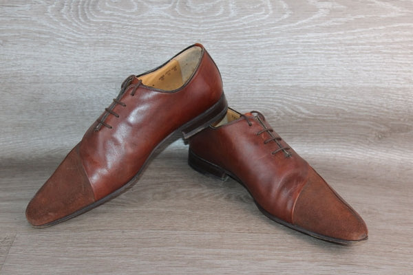 Chaussure Richelieu Cuir Marron Heyraud – Taille 44 – Occasion très bon état Made in Italy - julfripes