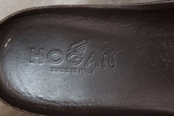 Hogan Sneaker Vintage Cuir Marron – Taille 36 Unisexe – Occasion très bon état Made in Italy - julfripes