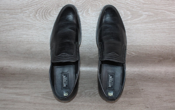 Mocassin Cuir Noir Bottesini – Taille 46 – Occasion très bon état Made in Italy - julfripes