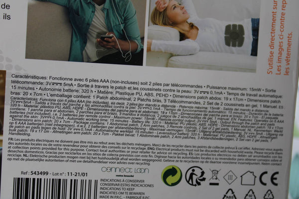 Patch Électrostimulation Musculaire EMS Sans Fil – Abdos & Bras