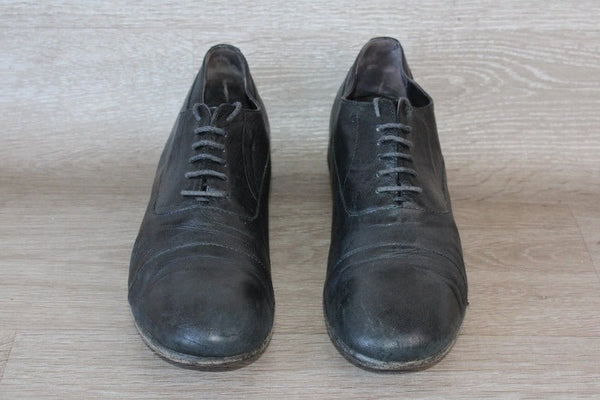 Patrizia Pepe Firenze Richelieu Cuir Noir – Taille 45 – Occasion Made in Italy - julfripes