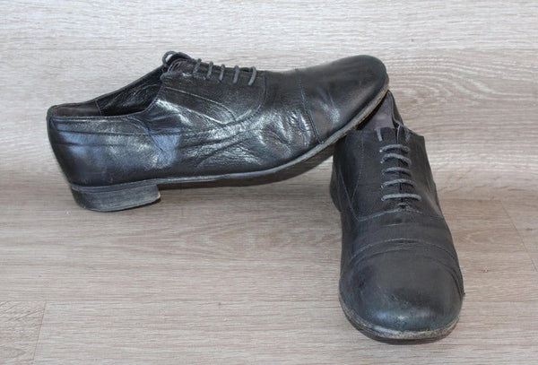 Patrizia Pepe Firenze Richelieu Cuir Noir – Taille 45 – Occasion Made in Italy - julfripes